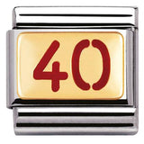 Nomination Classic Gold Enamel Number Forty Charm SALE