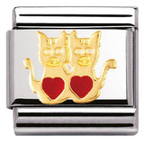 Nomination Classic Gold Enamel Love Kittens Charm SALE