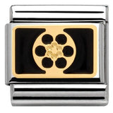 Nomination Classic Gold Enamel Black Lace Flower Wheel Charm SALE