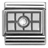 Nomination Classic Silver CZ Grid Pattern Charm SALE