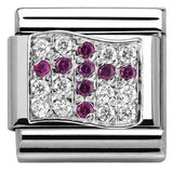 Nomination Classic Silver CZ England Flag Charm SALE