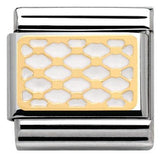 Nomination Classic Gold Enamel White Lace Honeycomb Charm SALE