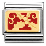 Nomination Classic Gold Enamel Christmas Red Holly Charm SALE