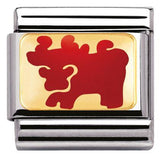 Nomination Classic Gold Enamel Red Chinese Zodiac Ox Charm SALE