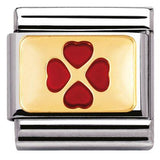 Nomination Classic Gold Enamel Red Clover Charm SALE