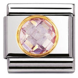 Nomination Classic Gold Round Lilac CZ Charm SALE