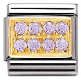Nomination Classic Gold CZ Lilac Pavé Set Charm SALE