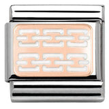 Nomination Classic Rose Gold Enamel White Chain Link Pattern Charm SALE