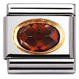 Nomination Classic Gold Oval Brown CZ Charm SALE