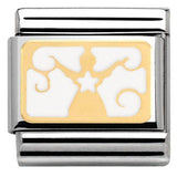 Nomination Classic Gold Enamel Christmas White Angel Charm SALE