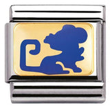Nomination Classic Gold Enamel Blue Chinese Zodiac Rat Charm SALE