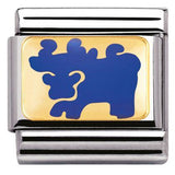 Nomination Classic Gold Enamel Blue Chinese Zodiac Ox Charm SALE