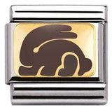 Nomination Classic Gold Enamel Grey Chinese Zodiac Rabbit Charm SALE