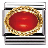 Nomination Classic Gold Twist Precious Stone Oval Red Coral Charm SALE