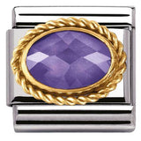 Nomination Classic Gold Twist Oval Purple CZ Charm SALE