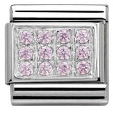 Nomination Classic Silver CZ Pink Pavé Set Charm SALE