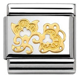 Nomination Classic Gold Enamel White Lace Flower Buds Charm SALE