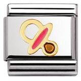 Nomination Classic Gold Enamel Pink Dummy Pacifier Charm SALE