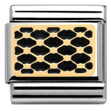 Nomination Classic Gold Enamel Black Lace Honeycomb Charm SALE