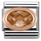 Nomination Classic Rose Gold Oval Champagne CZ Charm SALE