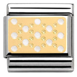 Nomination Classic Gold Enamel White Lace Dots Charm SALE