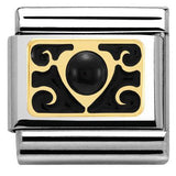 Nomination Classic Gold Enamel Black Agate Mystic Swirl Charm SALE