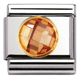 Nomination Classic Gold RoundChampagne CZ Charm SALE