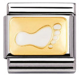 Nomination Classic Gold Enamel White Footprint Charm SALE