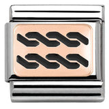 Nomination Classic Rose Gold Enamel Black Twist Pattern Charm SALE