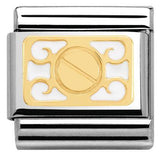 Nomination Classic Gold Enamel White Filigree Rivet Charm SALE