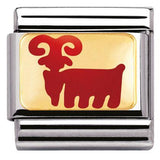 Nomination Classic Gold Enamel Red Chinese Zodiac Goat Charm SALE