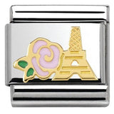 Nomination Classic Gold Enamel Vintage Rose Eiffel Tower Charm SALE