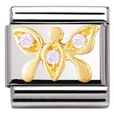 Nomination Classic Gold CZ Pink Butterfly Charm SALE