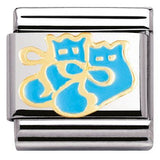 Nomination Classic Gold Deluxe Enamel Blue Baby Booties Charm SALE