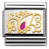 Nomination Classic Gold Enamel Pink & White Paisley Filigree Charm SALE