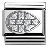 Nomination Classic Silver CZ White Pavé Pear Shape Charm SALE