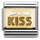 Nomination Classic Gold Glitter Enamel Kiss Charm SALE