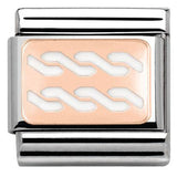 Nomination Classic Rose Gold Enamel White Twist Pattern Charm SALE