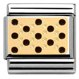 Nomination Classic Gold Enamel Black Lace Dots Charm SALE