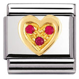 Nomination Classic Gold CZ Red Heart Charm SALE