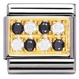 Nomination Classic Gold CZ Black & White Pavé Set Charm SALE
