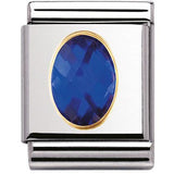 Nomination Big Size Gold Oval Blue CZ Charm SALE