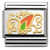 Nomination Classic Gold Enamel Lime & Orange Paisley Filigree Charm SALE