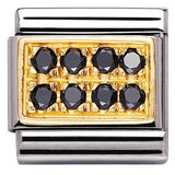 Nomination Classic Gold CZ Black Pavé Set Charm SALE