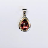 9ct Gold Pink Tourmaline Pear Shape Pendant