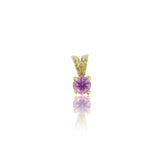 18ct Yellow Gold Pink Sapphire Solitaire Pendant