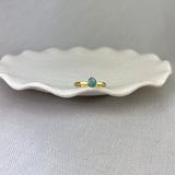 18ct Yellow Gold Round Opal Bezel Set Stacking Ring