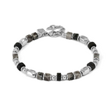 Nomination Instinct Style Infinity Bracelet, Stainless Steel Labradorite Lava Stone