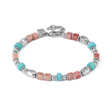 Nomination Instinct Style Infinity Bracelet, Stainless Steel Turquoise Pink Jade