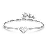 Nomination Milleluci Patterned Heart Bracelet, Stainless Steel CZ